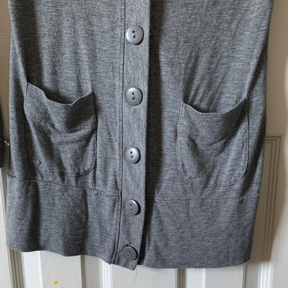 Patch Pocket Cardigan Duster (Mossimo Supply Co. Charcoal Button-Front Cardigan) - Picture 4 of 5